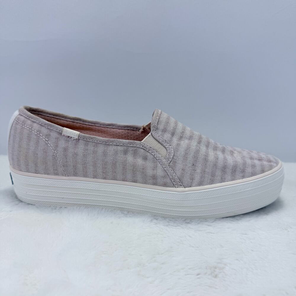 Keds Dream Foam Slip-On Sneakers Cream Pink Stripe Women’s Size 9.5